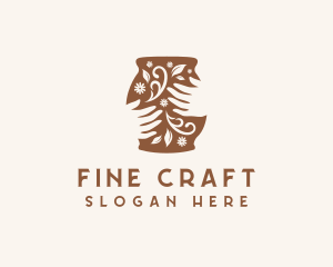 Floral Handmade Pottery logo design