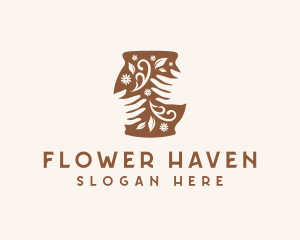 Floral Handmade Pottery logo design