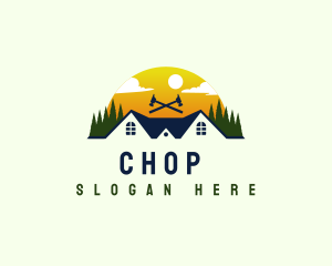 Cabin - Roof House Construction logo design
