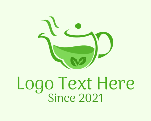 Tea Leaves - Organic Tea Kettle logo design