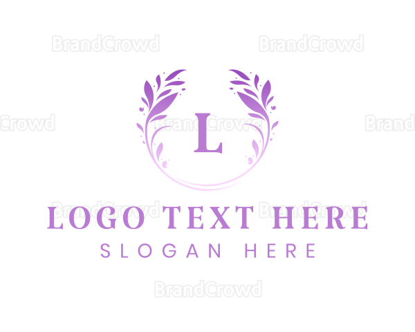 Beauty Salon Wreath Logo