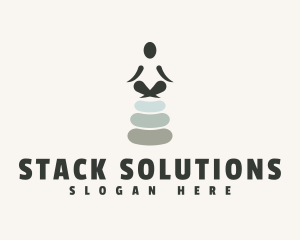 Stack - Balance Yoga Stone logo design