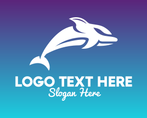 Diving - White Ocean Dolphin logo design
