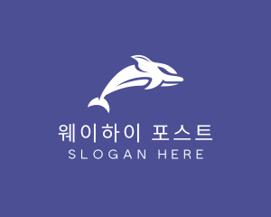 Aquatic Ocean Dolphin logo design