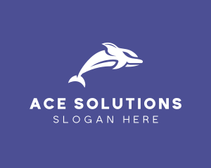 Aquatic Ocean Dolphin logo design