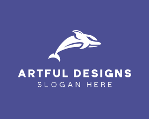 Aquatic Ocean Dolphin logo design