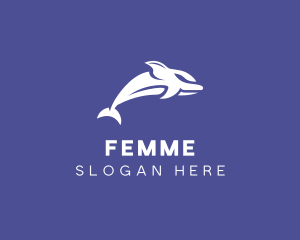 Aquatic Ocean Dolphin logo design