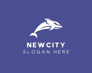 Aquatic Ocean Dolphin logo design