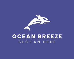 Aquatic Ocean Dolphin logo design