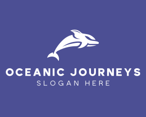 Aquatic Ocean Dolphin logo design