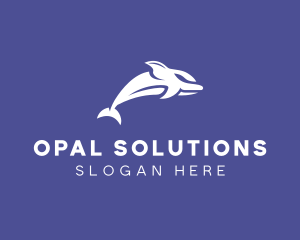 Aquatic Ocean Dolphin logo design