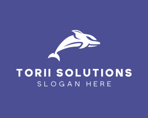 Aquatic Ocean Dolphin logo design