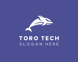 Aquatic Ocean Dolphin logo design