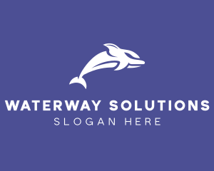 Aquatic Ocean Dolphin logo design