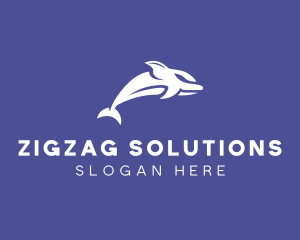 Aquatic Ocean Dolphin logo design