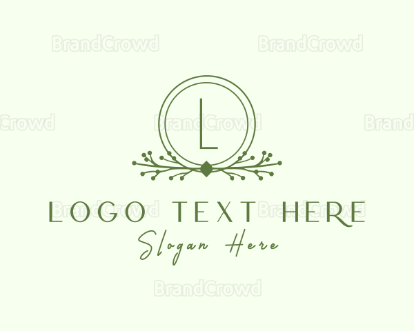 Floral Wreath Wedding Planner Logo