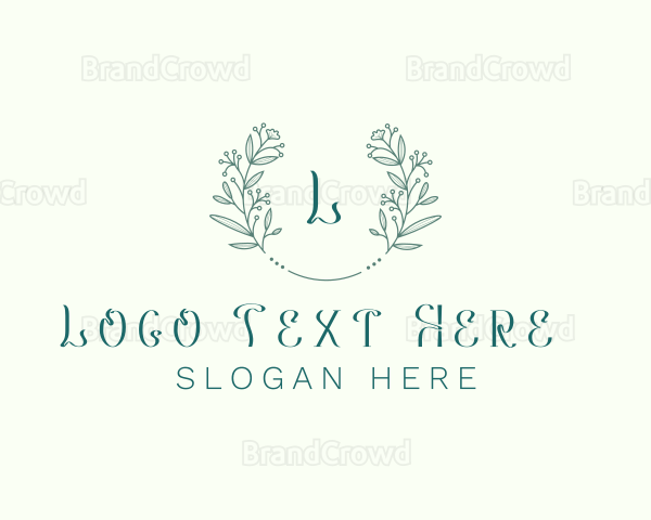 Flower Wreath Wedding Planner Logo