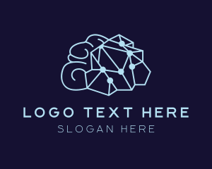 Digital Cyber Brain logo design