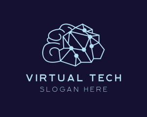 Virtual - Digital Cyber Brain logo design