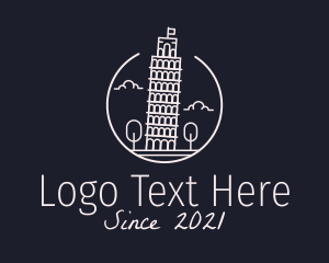 Landmark - Leaning Tower of Pisa logo design