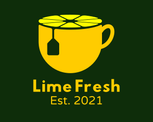 Lime - Lemon Tea Cup logo design
