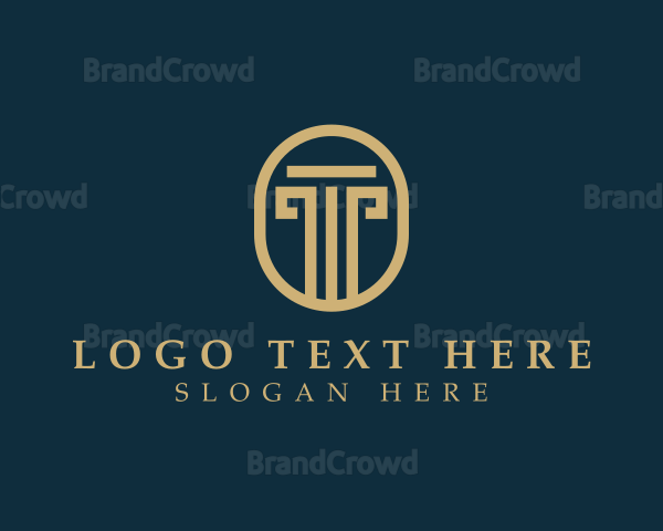 Legal Pillar Column Letter T Logo