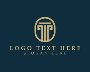 Interior Design - Legal Pillar Column Letter T logo design