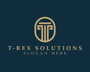 Legal Pillar Column Letter T logo design