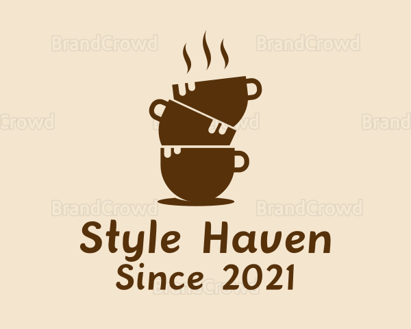 Hot Coffee Cup Tower Logo