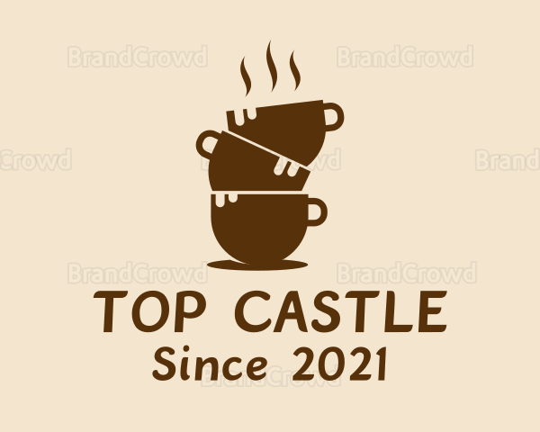 Hot Coffee Cup Tower Logo