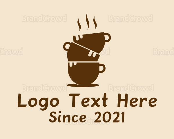 Hot Coffee Cup Tower Logo