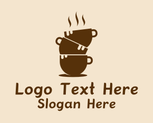 Hot Coffee Cup Tower  Logo