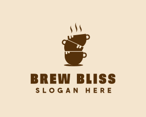 Hot Coffee Cup Tower  logo design