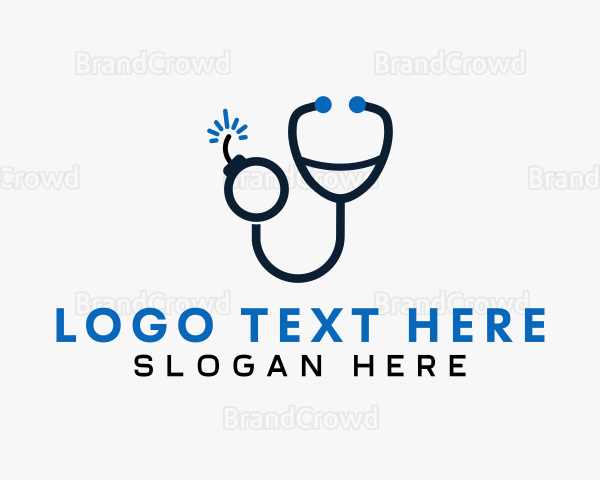 Stethoscope Clinic Bomb Logo