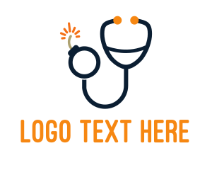 Doctor - Black Stethoscope Bomb logo design
