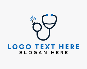 Black - Stethoscope Clinic Bomb logo design