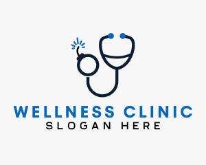 Clinic - Stethoscope Clinic Bomb logo design