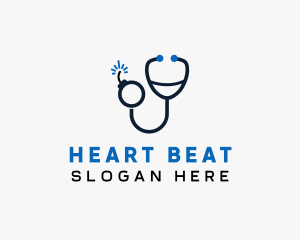 Stethoscope - Stethoscope Clinic Bomb logo design