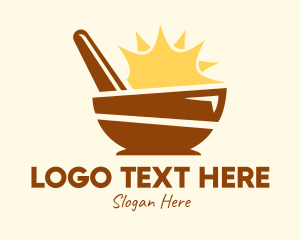 Mortar And Pestle - Sunny Mixing Bowl logo design