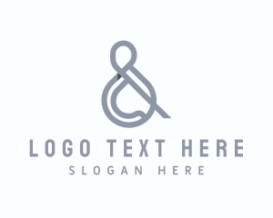 Upscale - Gray Ampersand Typography logo design