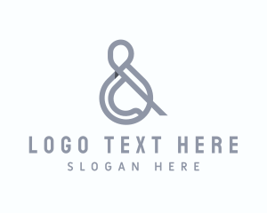 Gray Ampersand Typography Logo