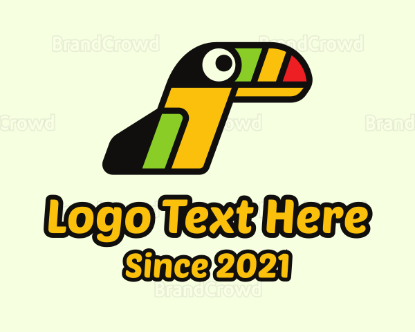 Hip Colorful Toucan Logo