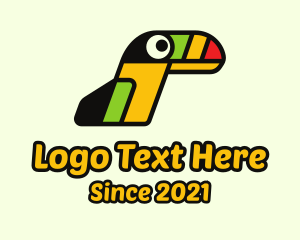 Birdwatching - Hip Colorful Toucan logo design