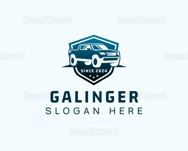Pickup Hauling Car Logo