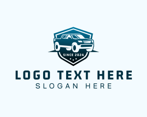 Transportation - Pickup Hauling Car logo design