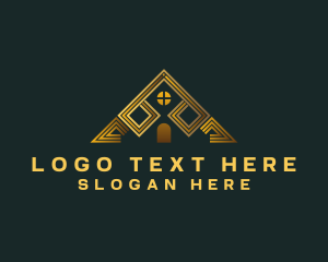 Real Estate Agent - Gold Triangle House logo design