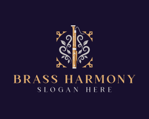 Bassoon Musical Instrument logo design