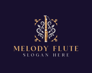 Flute - Bassoon Musical Instrument logo design