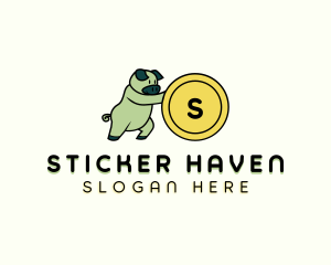 Savings Piggy Coin logo design