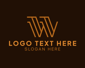 Gold Elegant Letter W Logo